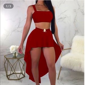 Red Two Piece Maxi Dress | Brand New
